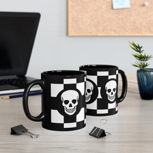 Load image into Gallery viewer, "Smiley Skulls" 11oz Black Mug