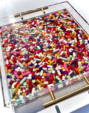 Load image into Gallery viewer, "Full Spectrum" Lucite Serving Tray, 12x12"