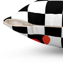 Load image into Gallery viewer, "She Fangs" Checkered Pillow