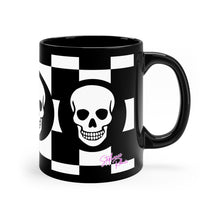 Load image into Gallery viewer, "Smiley Skulls" 11oz Black Mug