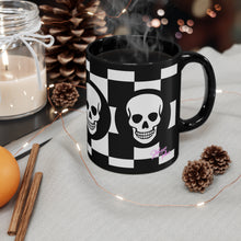 Load image into Gallery viewer, "Smiley Skulls" 11oz Black Mug