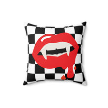 Load image into Gallery viewer, "She Fangs" Checkered Pillow
