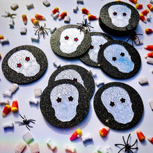 Load image into Gallery viewer, "Sugar Skull" Mosaic Mirror Coaster Set