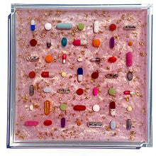 Load image into Gallery viewer, 8x8" Pill Grid on Iridescent Pale Pink base