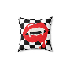 Load image into Gallery viewer, &quot;She Fangs&quot; Checkered Pillow