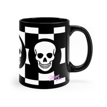 Load image into Gallery viewer, &quot;Smiley Skulls&quot; 11oz Black Mug