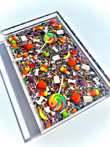 “Trick or Treat Candy Explosion”, 11x7" tray