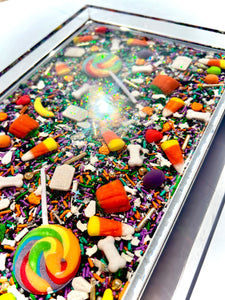 “Trick or Treat Candy Explosion”, 11x7" tray
