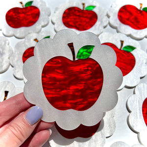 Scalloped Apple Coaster Set / Teacher Gift