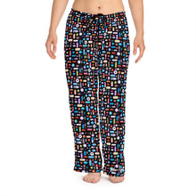 Load image into Gallery viewer, Women&#39;s Black Pill Grid Pajama Pants
