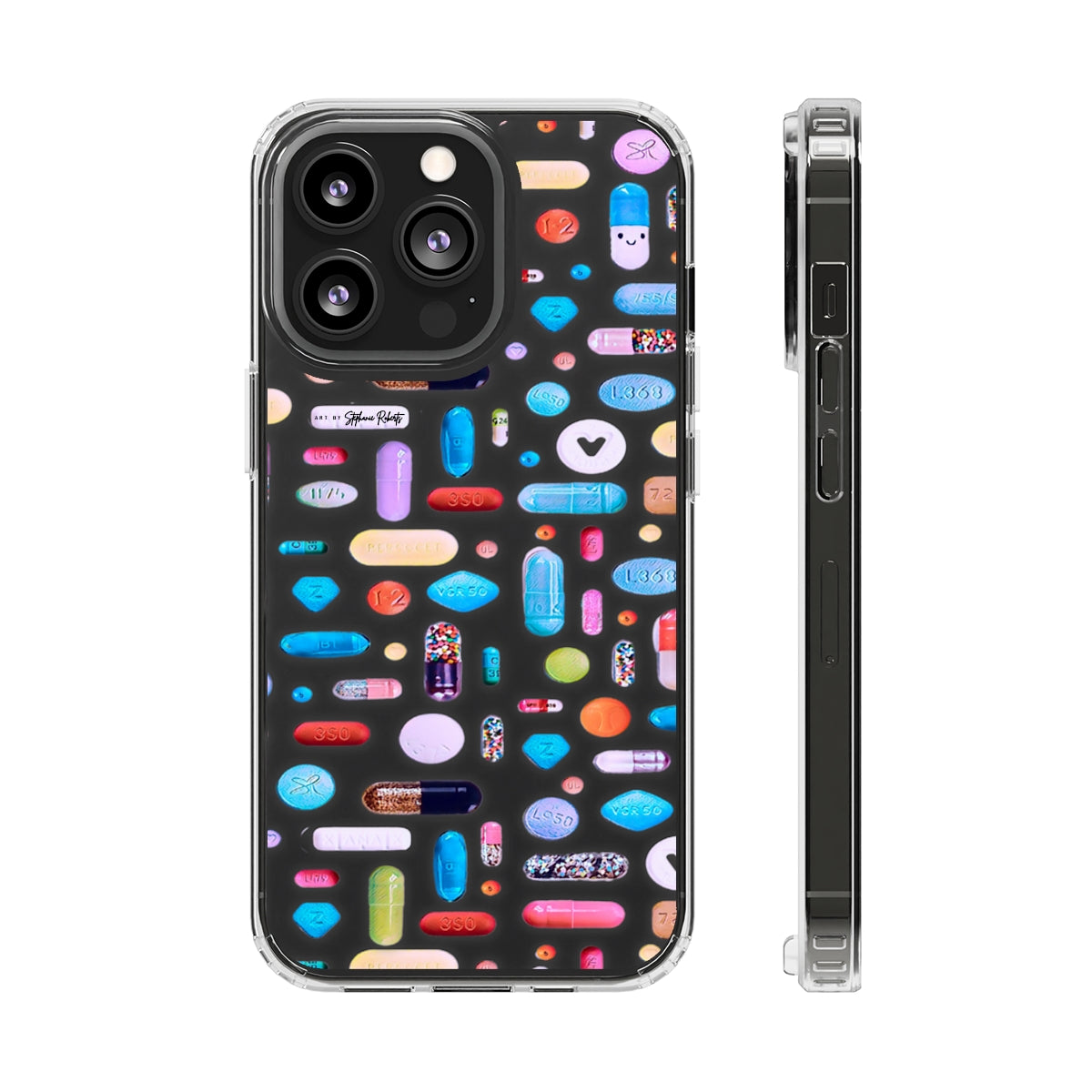 Clear Phone Case Classic Pill Grid Design