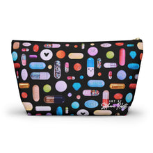 Load image into Gallery viewer, Black Pill Grid Accessory Pouch w T-bottom