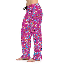 Load image into Gallery viewer, Women&#39;s Pink Pill Grid Pajama Pants