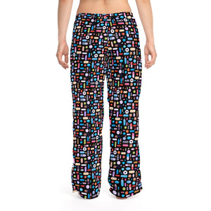 Women's Black Pill Grid Pajama Pants