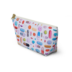 Colorful Pill Grid Accessory Pouch w T-bottom