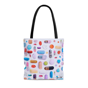 Colorful Pill Grid Tote Bag