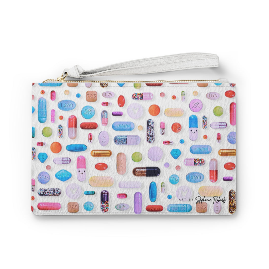 Candy Colored Pill Grid Clutch