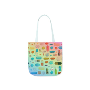 Rainbow Pill Grid - Polyester Canvas Tote Bag